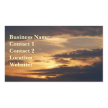 Golden Sky-Sunset Clouds Business Card Templates