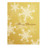 Golden Snowflakes Christmas Postcard