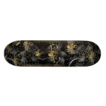 Golden Spiders Spider Web Skateboard