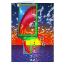 Golden Spiral Sunset Sailing Cards