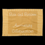 Golden Squares Floral Borders - Example text kitchen towels