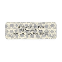 Golden Star Of David Custom Return Address Label