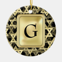Golden Star Of David Ornaments