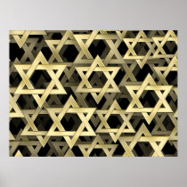 Golden Star Of David Print