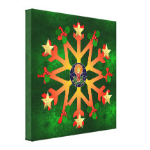 Golden Star Snowflake Canvas Prints