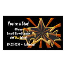 Golden Stars & Copper Beams Party Business Card