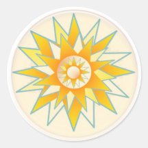 Golden Sun Shine Flower Stickers