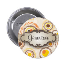 Golden Sunbursts with Nameplate Button