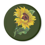 Golden Sunflower Fridge Magnet