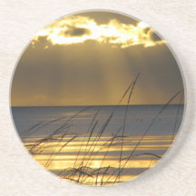 Golden Sunset Drink Coasters