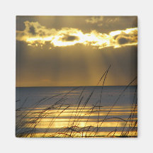 Golden Sunset Fridge Magnet