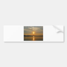 Golden Sunset reflecting in calm waters Bumper Sticker