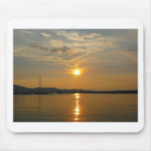 Golden Sunset reflecting in calm waters Mouse Pad