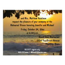 Golden Sunset Rehearsal Dinner Custom Invites