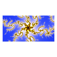 Golden Swirl - fractal art Custom Photo Card