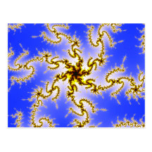 Golden Swirl - fractal art Post Cards