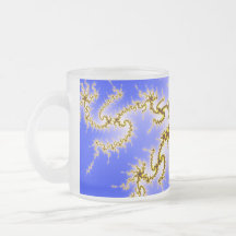 Golden Swirl on Blue - fractal design Coffee Mug