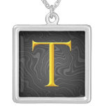 Golden T Monogram Personalized Necklace