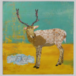 Golden Teal Ornate Deer Napkin napkins