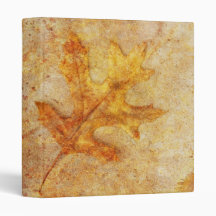 Golden Textured Leaf 1" Photo Album 3 Ring Binders