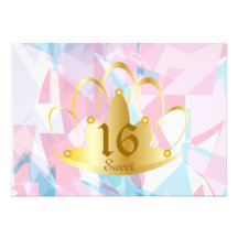Golden Tiara Sweet Sixteen Invitation-Cust.