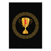 Golden trophy cup invite
