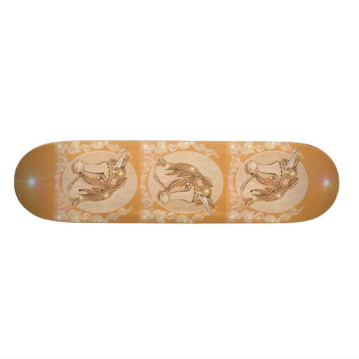 Golden Unicorn Skate Board