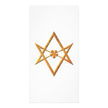 Golden Unicursal Hexagram - thelemic symbol Photo Card
