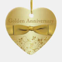 Golden Wedding Anniversary Christmas Ornament