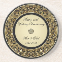 Golden Wedding Anniversary Coaster