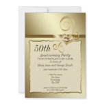 Golden Wedding Anniversary Heart Custom Invitation