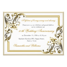 Golden Wedding Anniversary Invitations