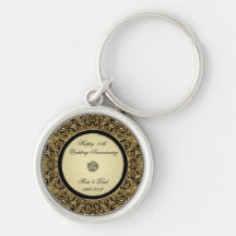 Golden Wedding Anniversary Key Chain