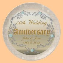 Golden Wedding Anniversary template plates