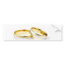 Golden Wedding Rings On White Background Bumper Stickers