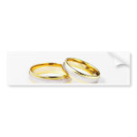 Golden Wedding Rings On White Background bumper stickers