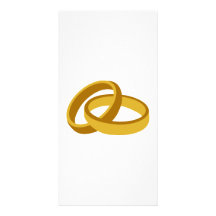 Golden Wedding rings Photo Card Template