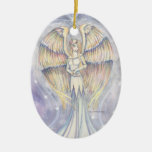 Golden Wing Angel Fantasy Art Christmas Ornaments