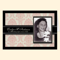 Golden Years Damask Birthday CARD Invite (pink) cards