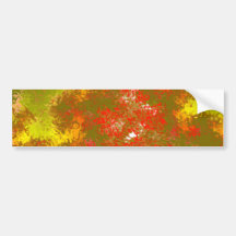 Golden Yellow & Burnt Orange Abstract Bumper Stickers