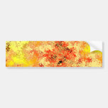 Golden Yellow & Burnt Orange Abstract Bumper Sticker