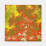 Golden Yellow & Burnt Orange Abstract Fridge Magnet