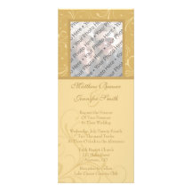 Golden Yellow Flourish Photo Wedding Invitation