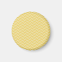 Golden Yellow Herringbone Pattern Refrigerator Magnet
