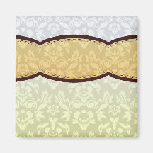 Golden Yellow paisley pattern Fridge Magnet