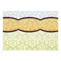 Golden Yellow paisley pattern Invitations