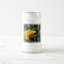 Golden Yellow Rose Bud Beer Stein Coffee Mug