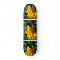Golden Yellow Rose Bud Skateobard Custom Skate Board