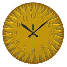 Golden Yellow Sunrise Wall Clock