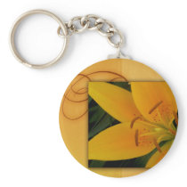 Golden yellow tiger lily for fall key chains
